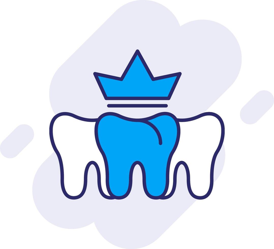 Dental Krone Linie gefüllt Hintergrund Symbol vektor