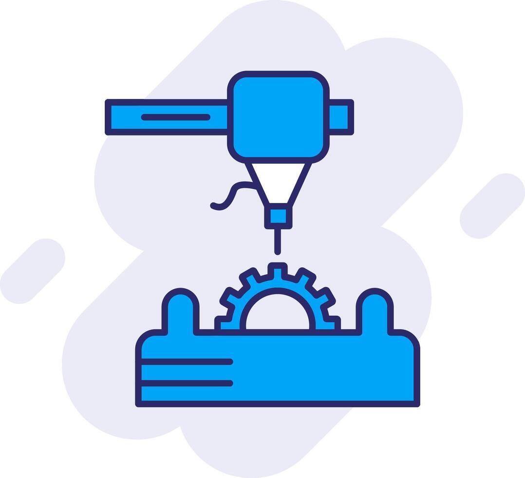 3d Drucker Linie gefüllt Hintergrund Symbol vektor