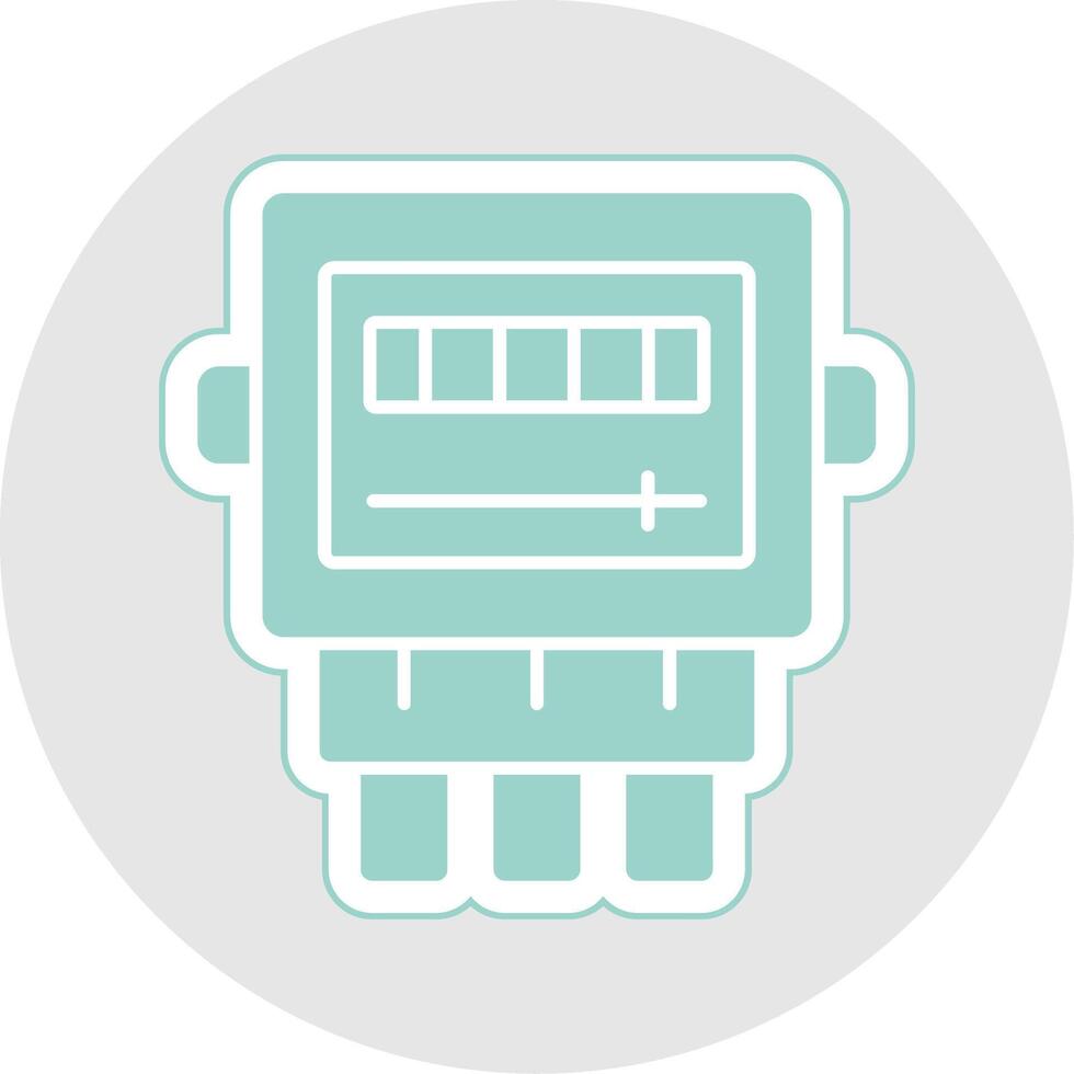 elektrisch Meter Glyphe Mehrfarbig Aufkleber Symbol vektor