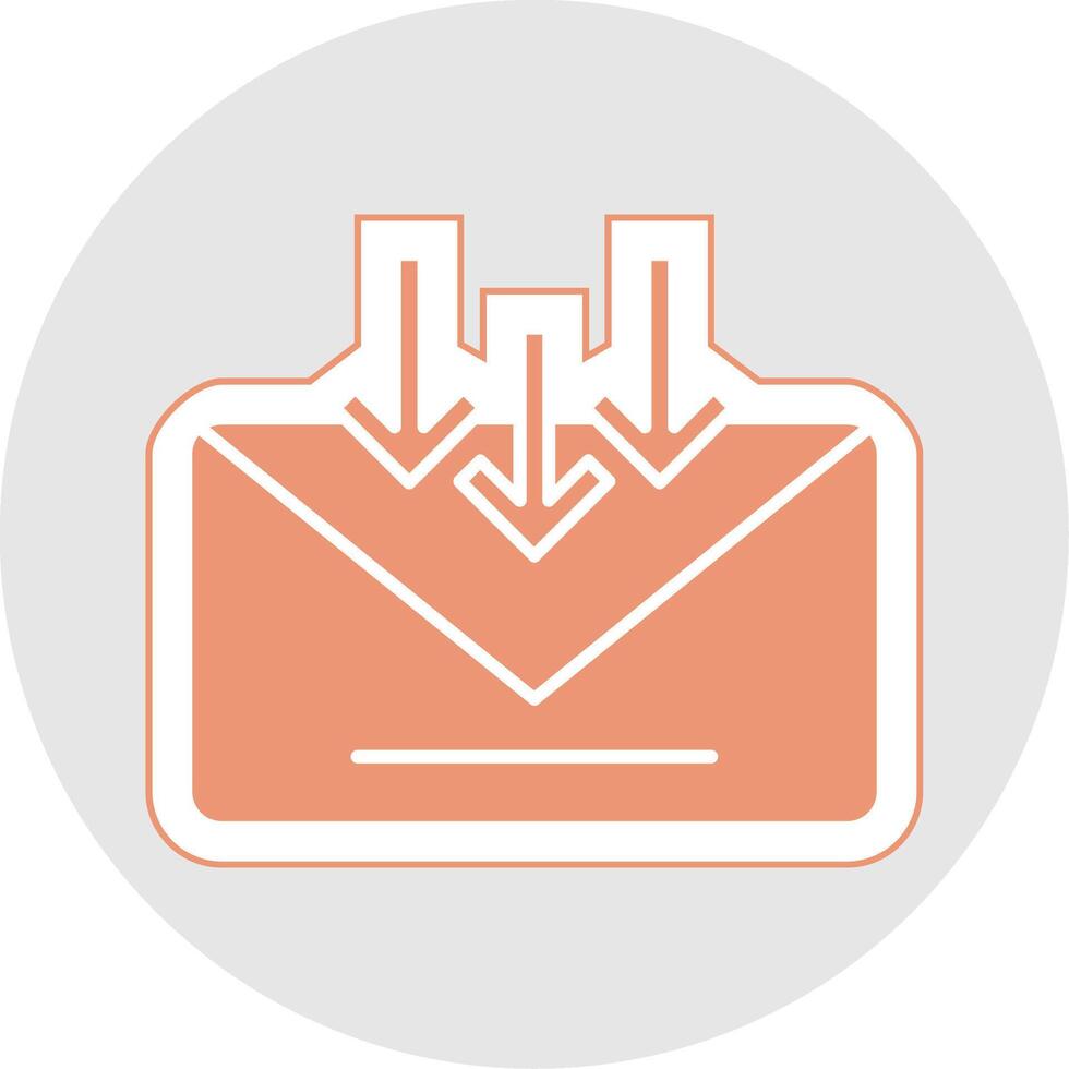 Email Glyphe Mehrfarbig Aufkleber Symbol vektor