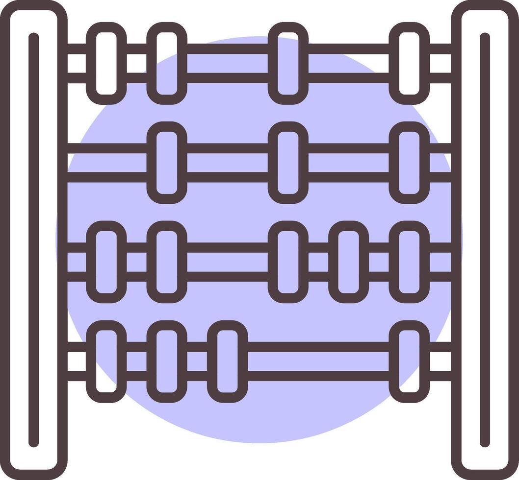 Abakus Linie gestalten Farben Symbol vektor