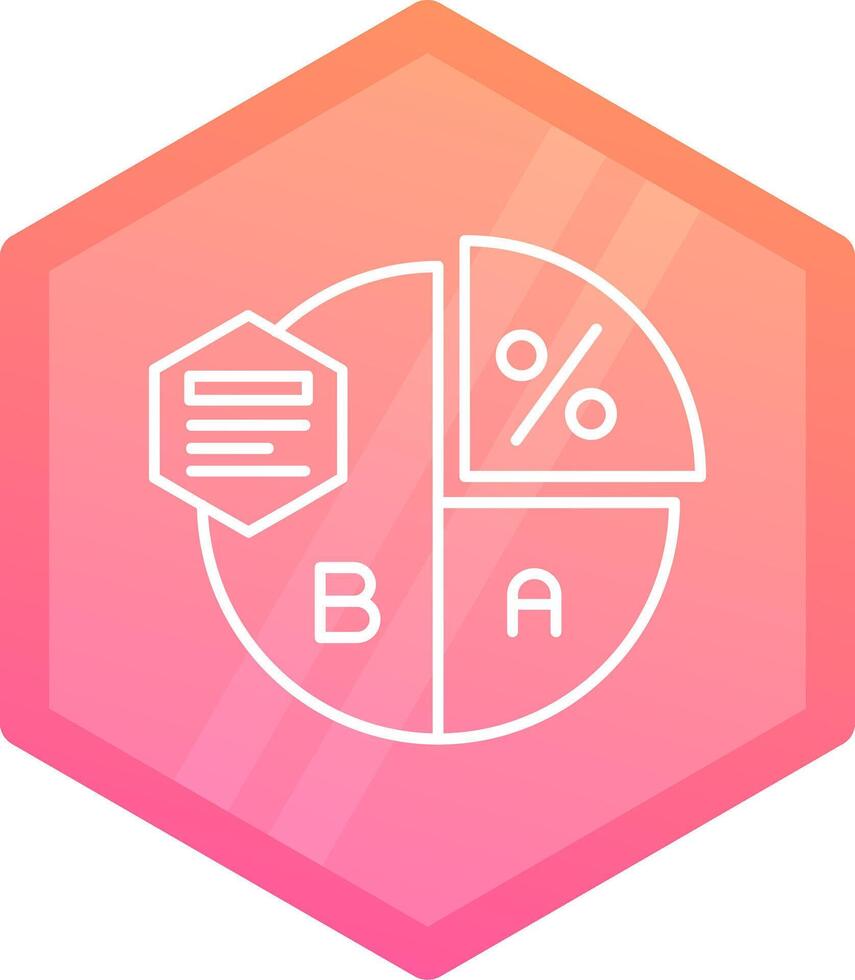 Kuchen Diagramm Gradient Polygon Symbol vektor