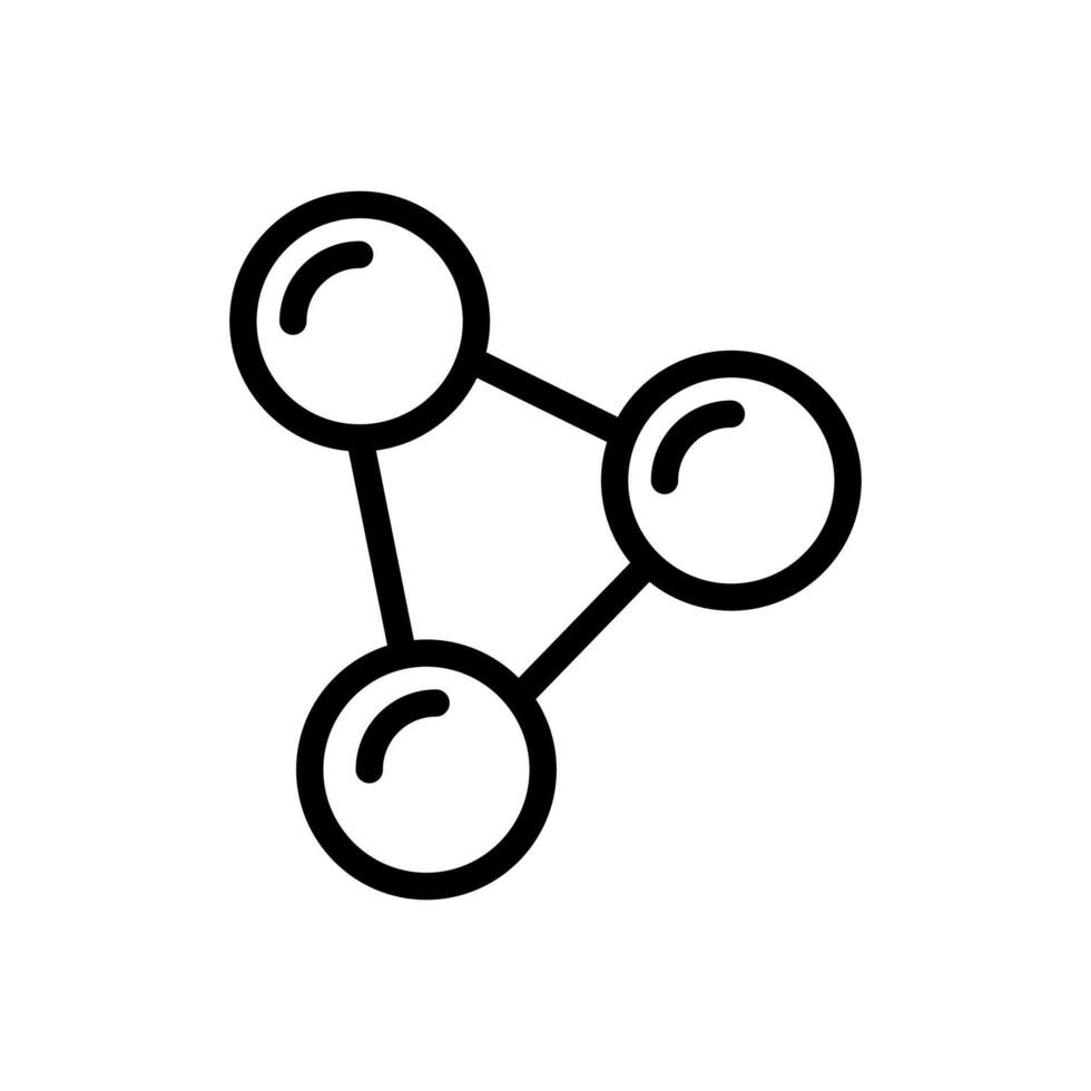 Vektor schwarz Linie Symbol Verbindung von Moleküle isoliert auf Weiß Hintergrund