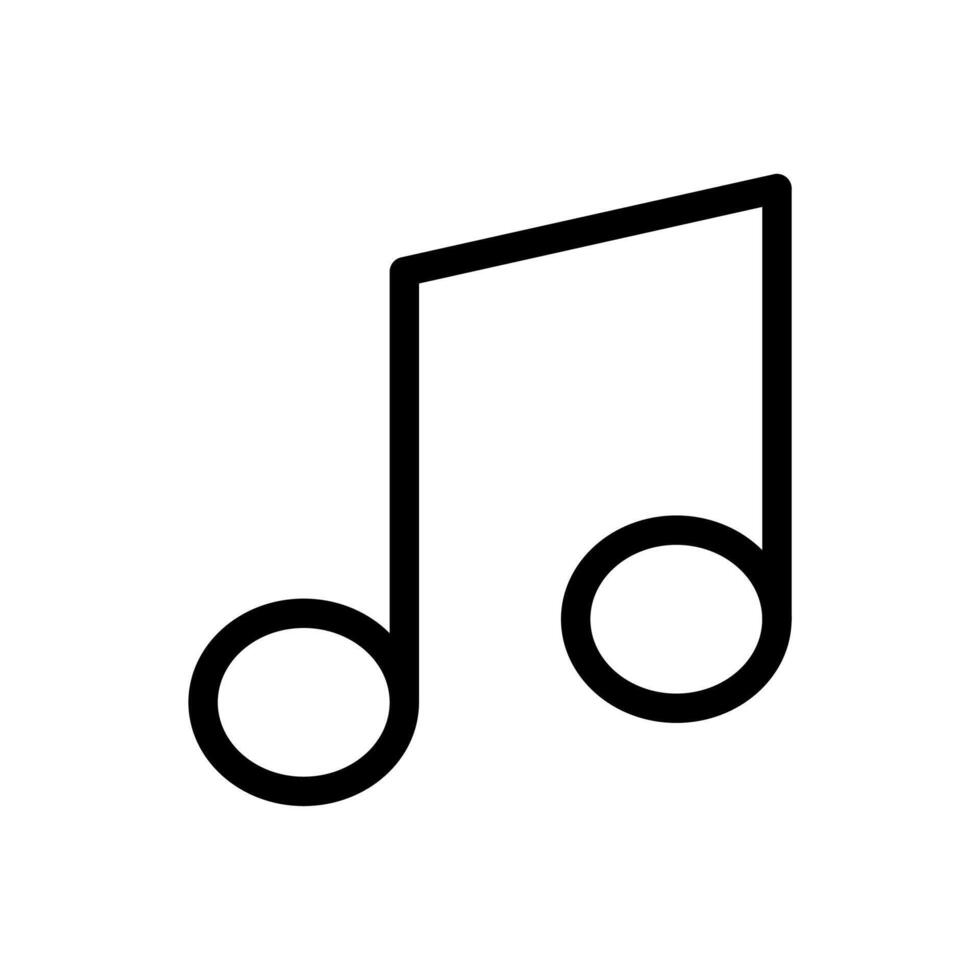 Vektor schwarz Linie Symbol Musical Hinweis isoliert auf Weiß Hintergrund
