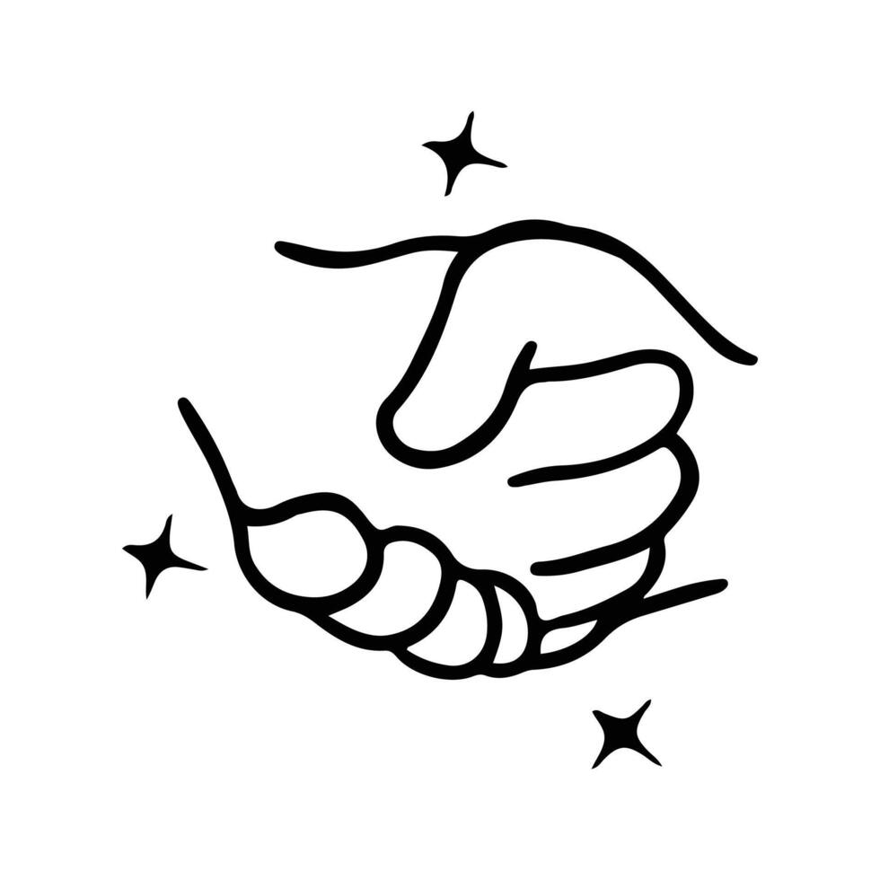 kawaii Hand Gesten Zeichen und Symbol isoliert im Weiß Hintergrund. süß Gekritzel Karikatur Hand Design. geeignet zum Aufkleber, Kinder- Bücher und Karikatur Elemente vektor