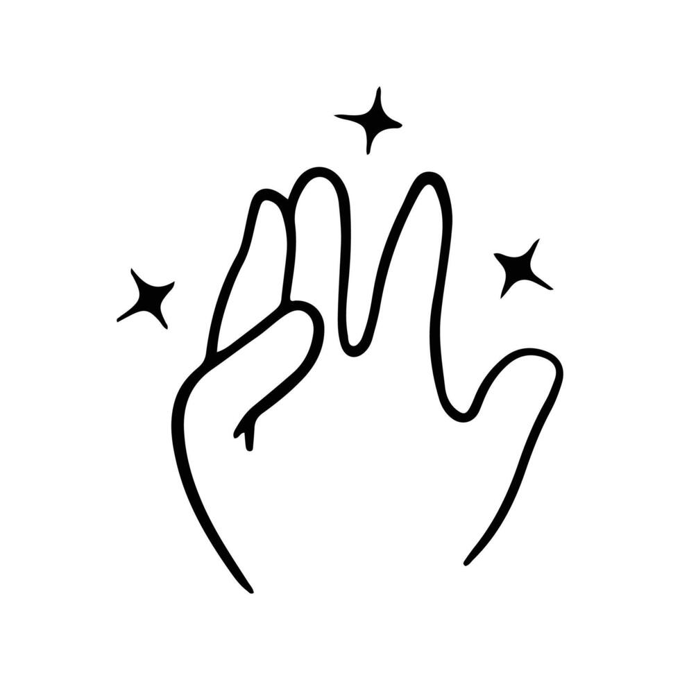 kawaii Hand Gesten Zeichen und Symbol isoliert im Weiß Hintergrund. süß Gekritzel Karikatur Hand Design. geeignet zum Aufkleber, Kinder- Bücher und Karikatur Elemente vektor