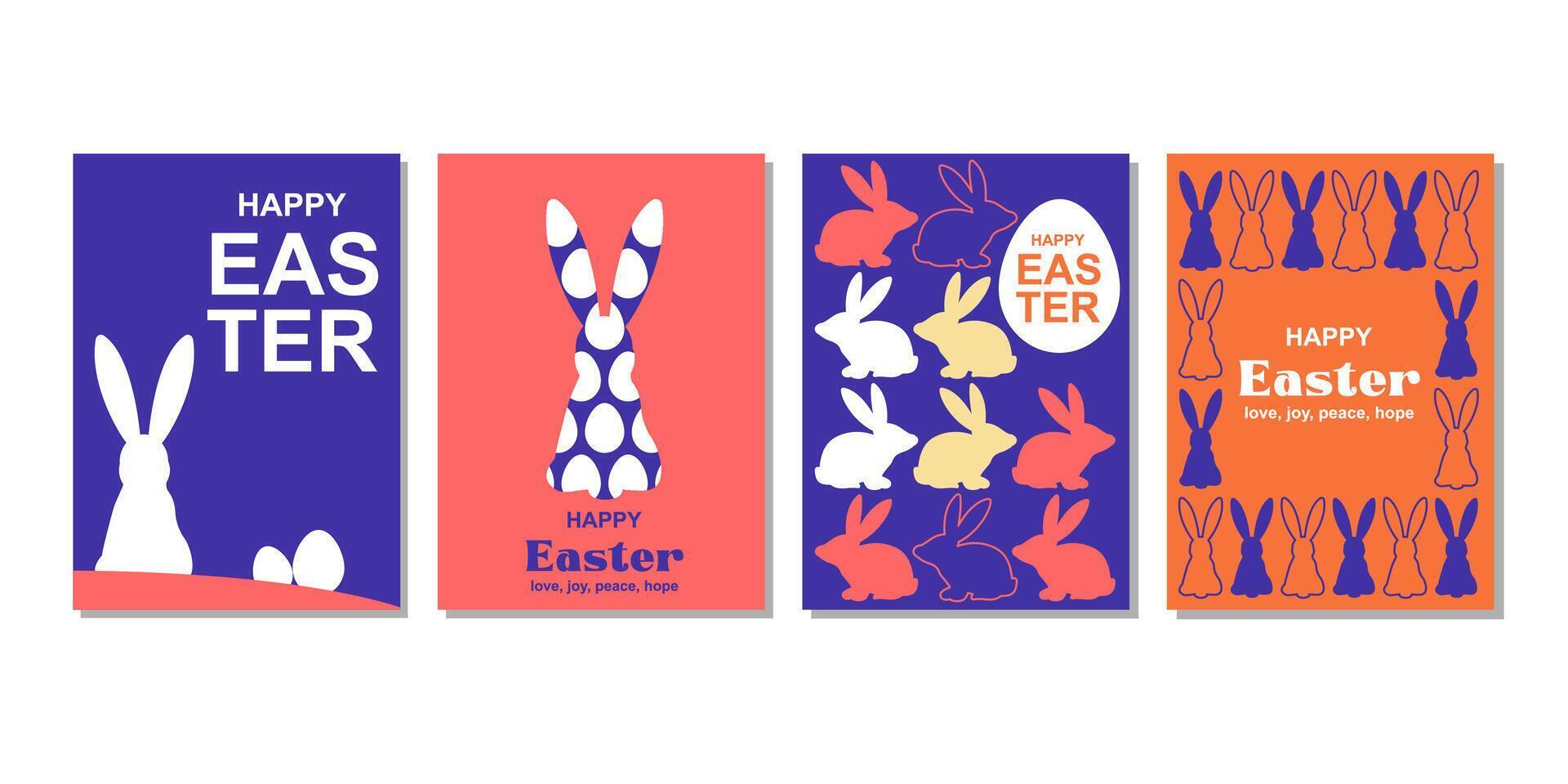 glücklich Ostern Gruß Karte Mode kommerziell Banner, Abdeckung, Sozial Medien mit eben Design vektor