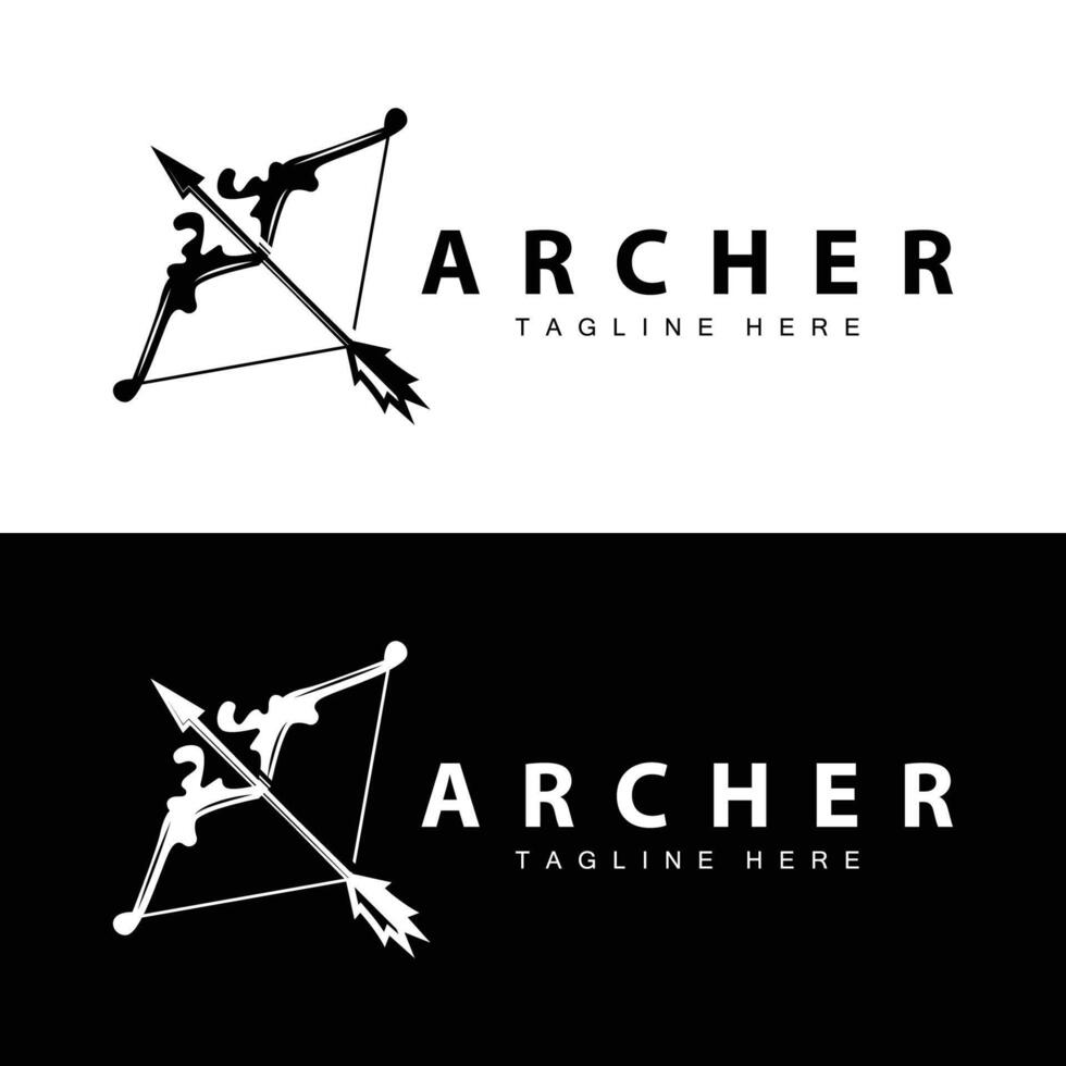 archer logotyp vektor årgång design gammal inspiration archer verktyg pil mall varumärke