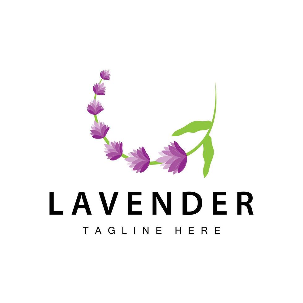 Lavendel Logo einfach Design Vektor kosmetisch Pflanze lila Farbe und Aromatherapie Lavendel Blume Garten Vorlage