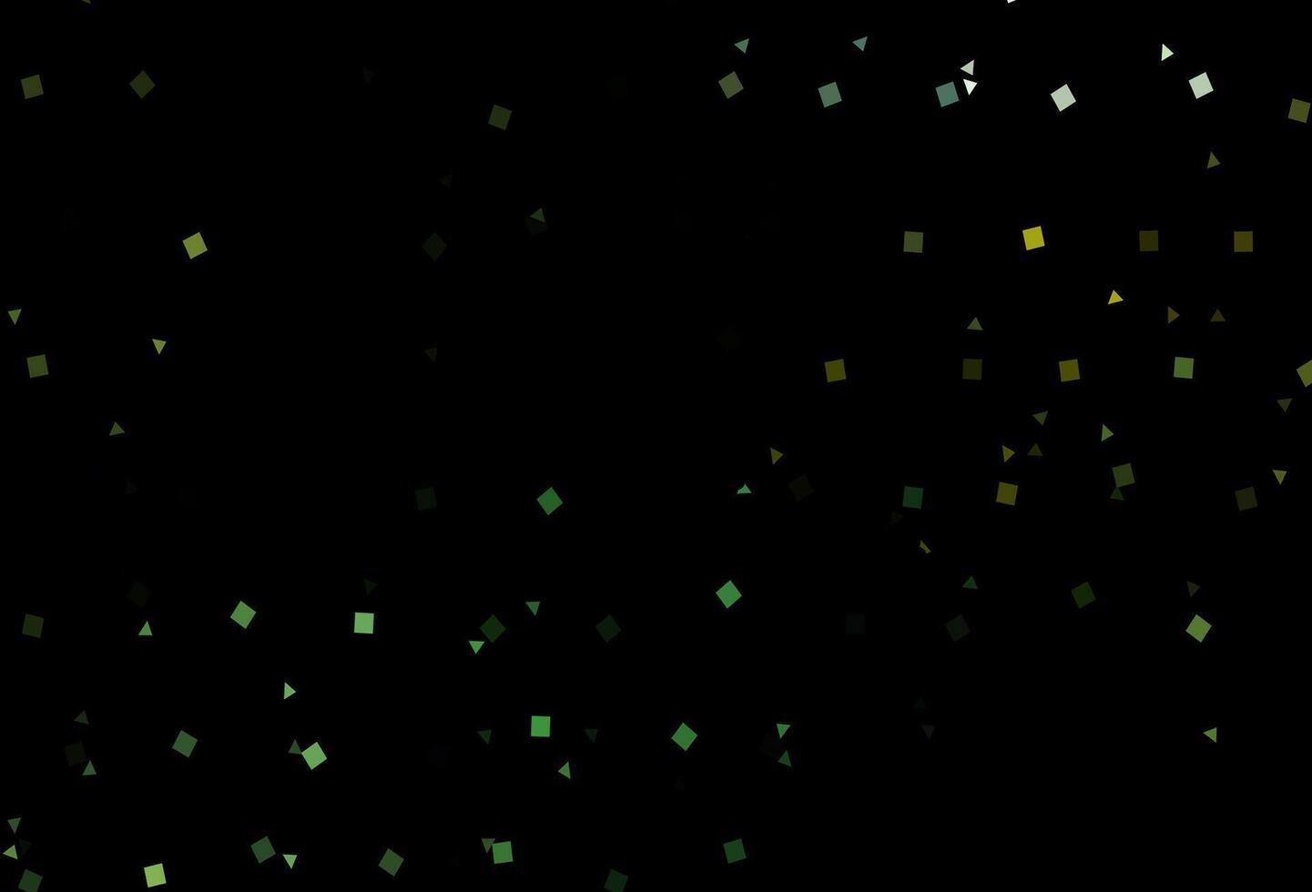 mörk grön, gul vektor bakgrund med trianglar, cirklar, kuber.