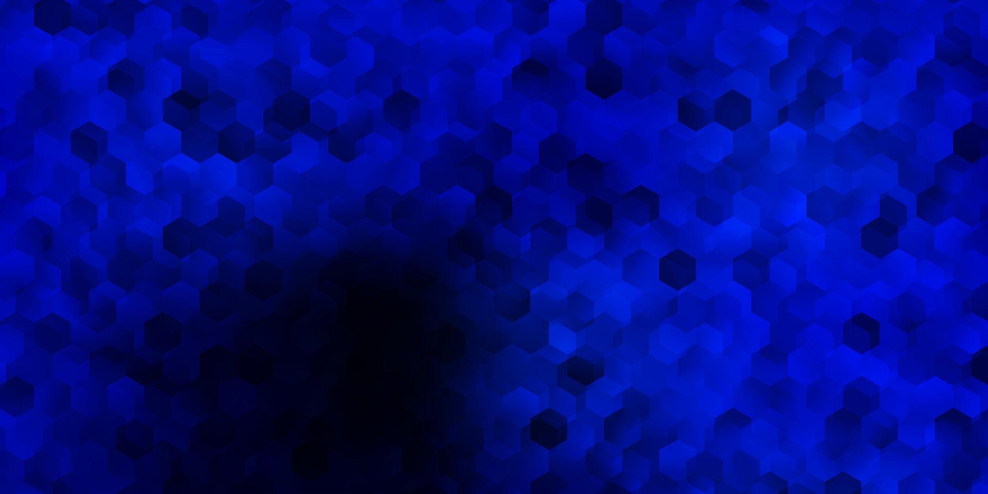 mörkblå vektorbakgrund med sexkantiga former. vektor