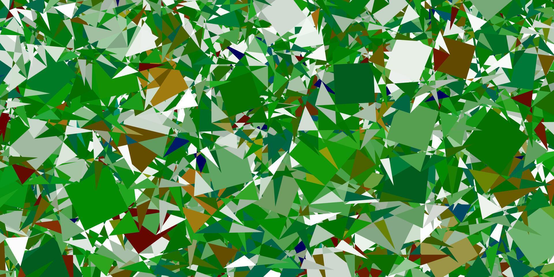 ljusgrön, röd vektormall med triangelformer. vektor