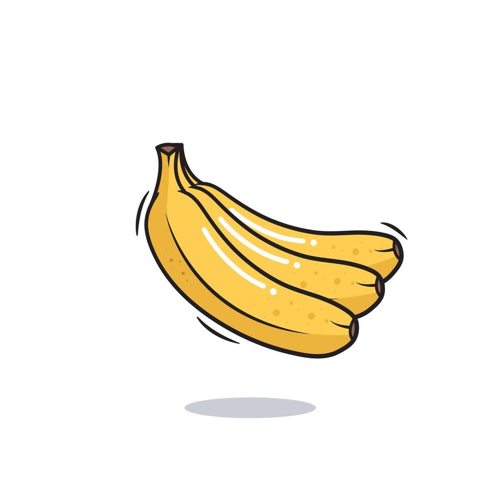 Vektor Bündel von Bananen geschält Bananen Symbol Karikatur Stil auf Weiß Hintergrund Vektor Illustration