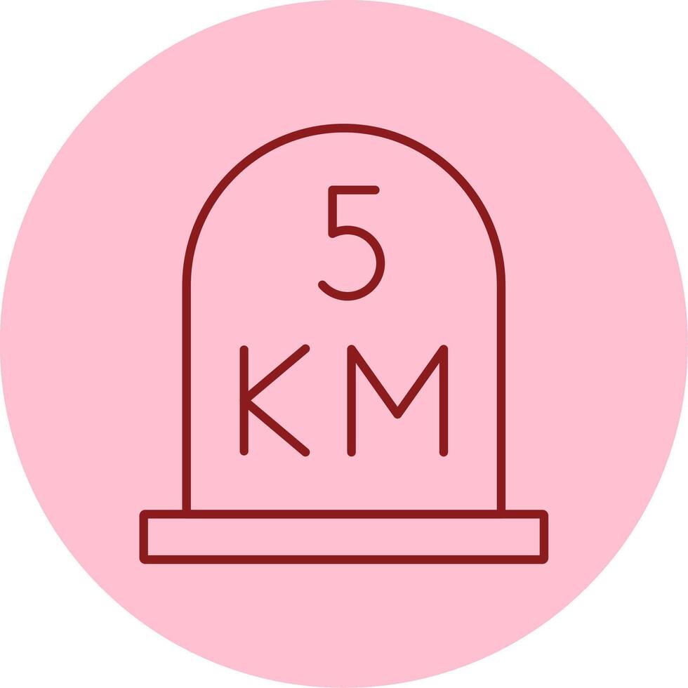 Kilometer Linie Kreis Mehrfarbig Symbol vektor