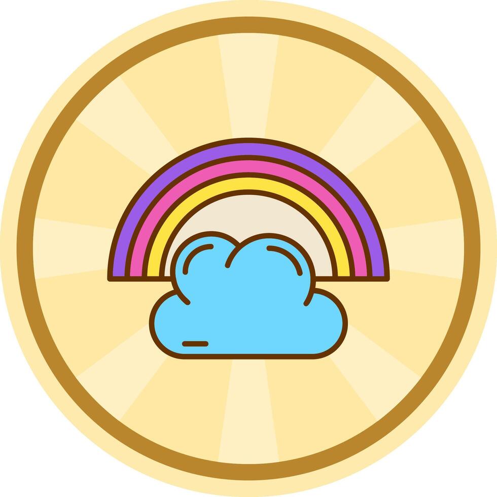 regnbåge komisk cirkel ikon vektor