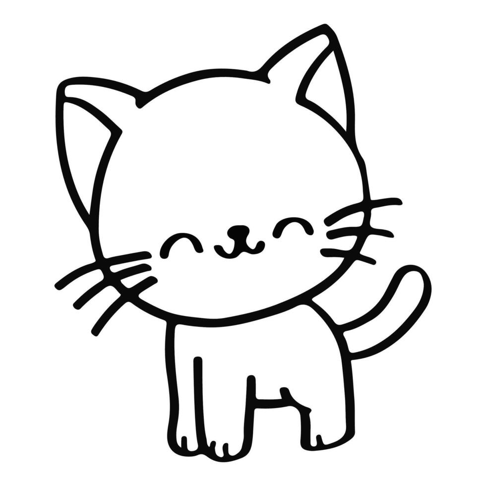 schwarz Katze, Gekritzel freihändig skizzieren Zeichnung von schwarz Katze Pose Sammlung. vektor