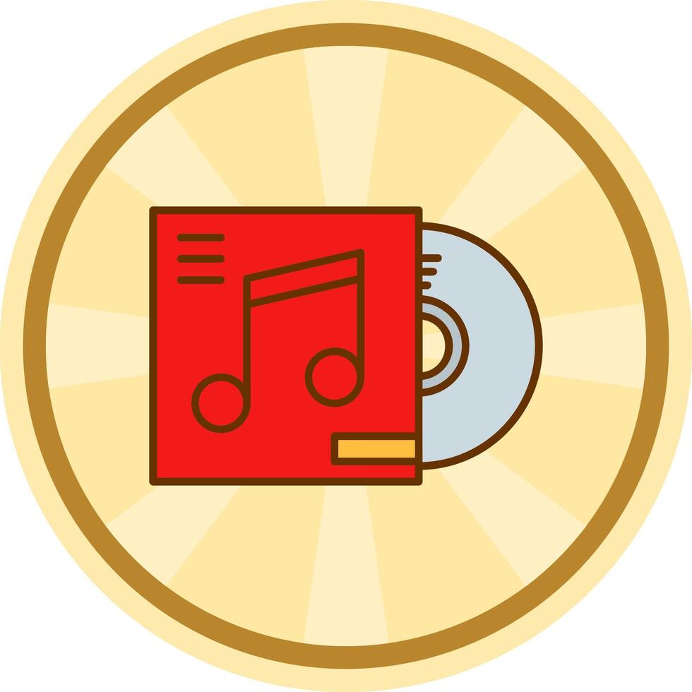 CD omslag komisk cirkel ikon vektor
