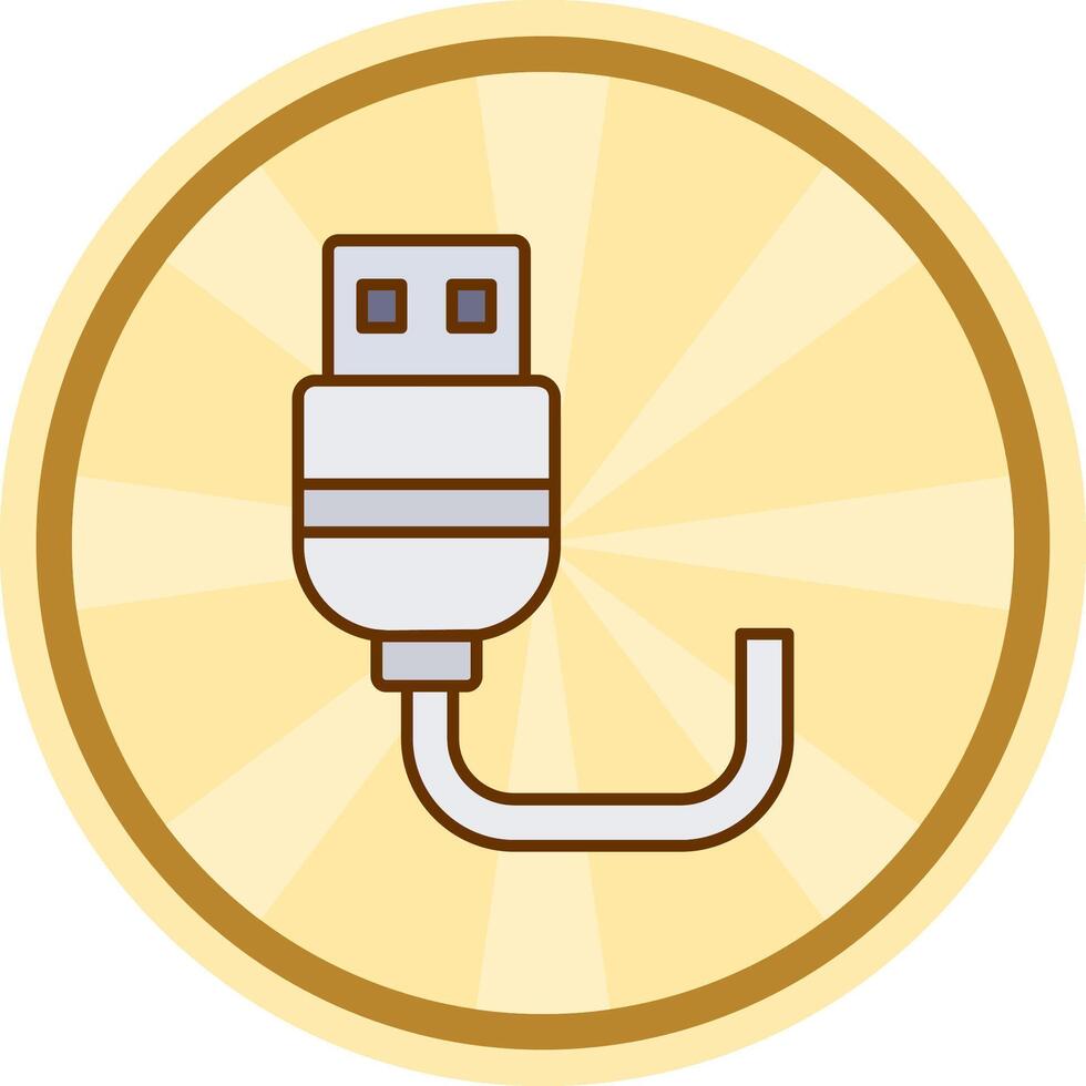 USB Comic Kreis Symbol vektor