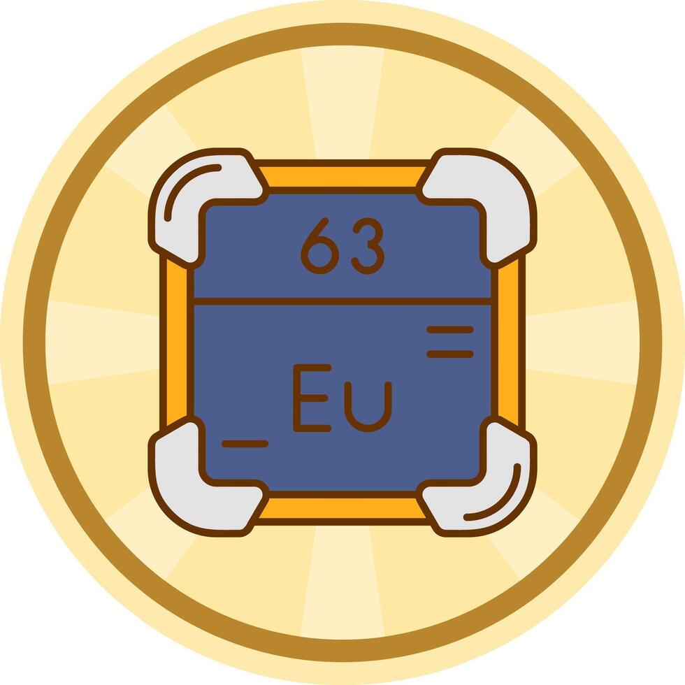 europium komisk cirkel ikon vektor
