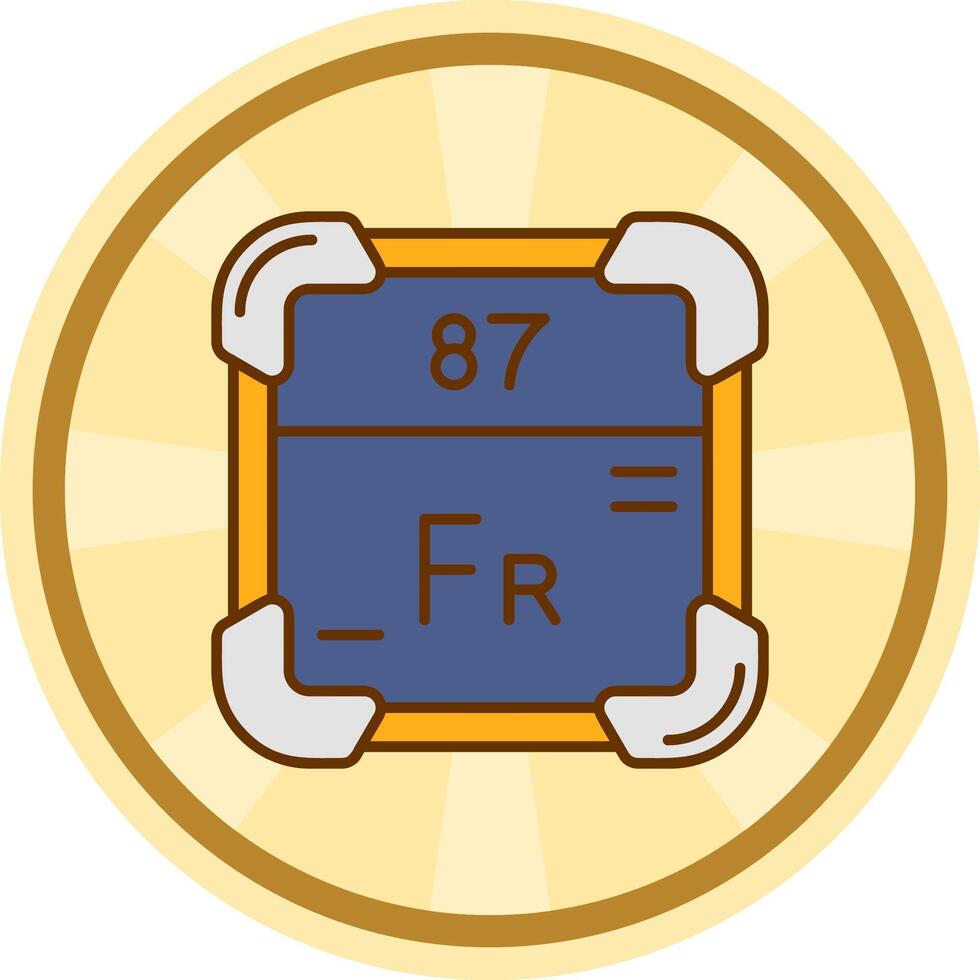 francium komisk cirkel ikon vektor