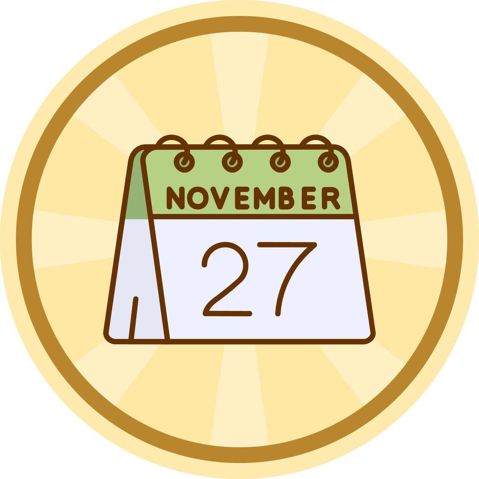 27: e av november komisk cirkel ikon vektor