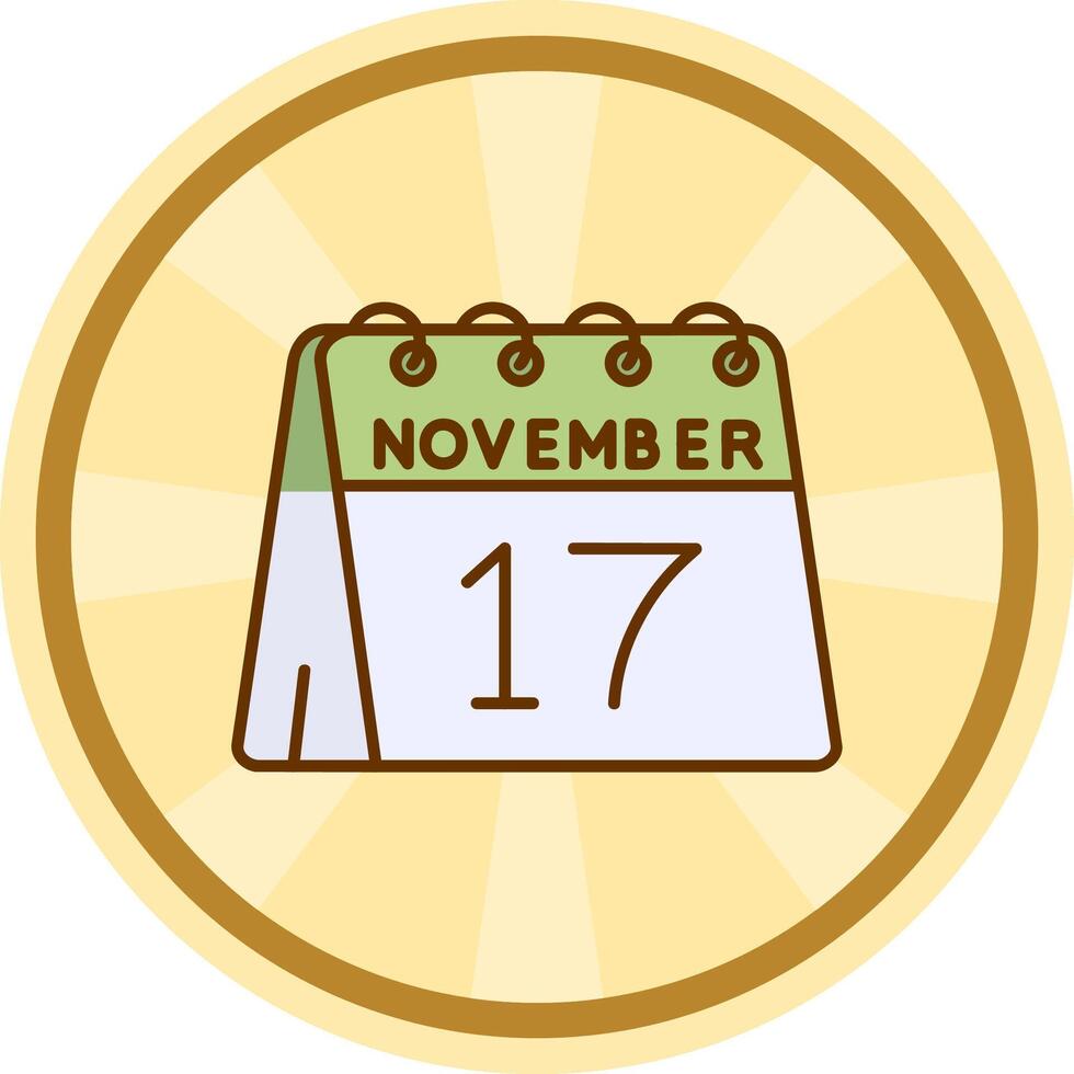 17 .. von November Comic Kreis Symbol vektor