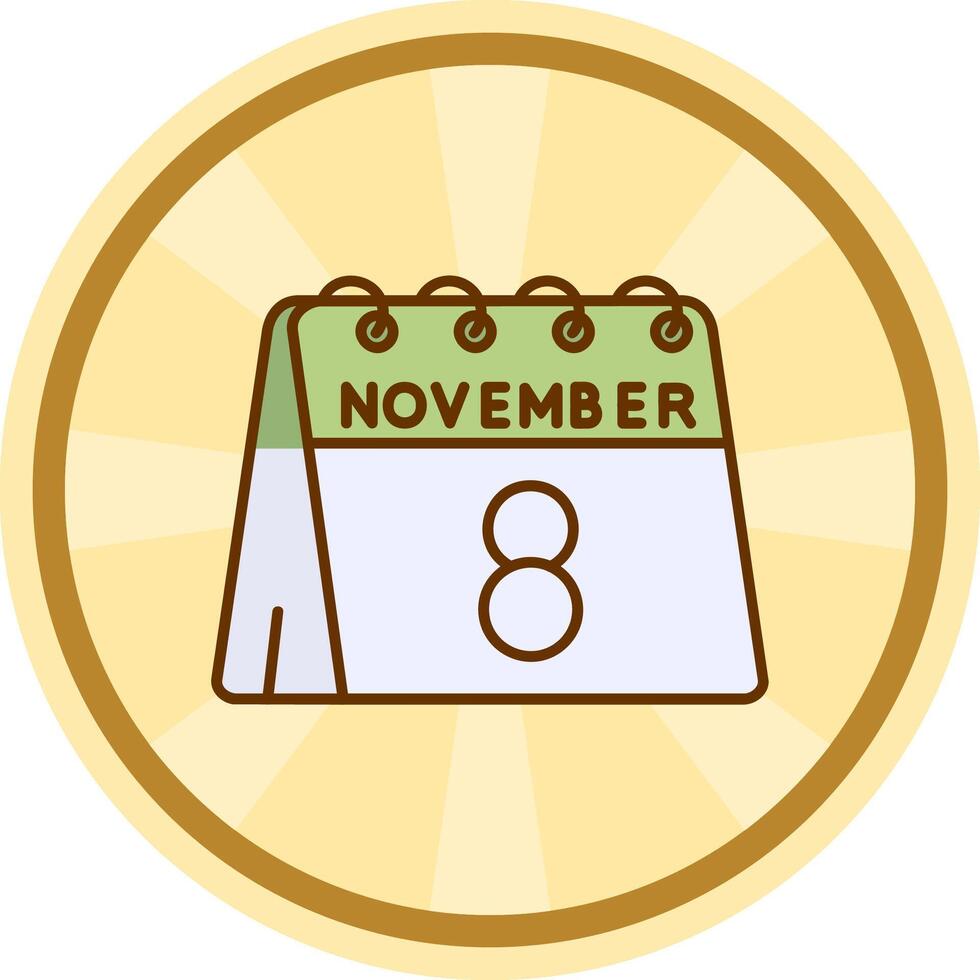 8:e av november komisk cirkel ikon vektor