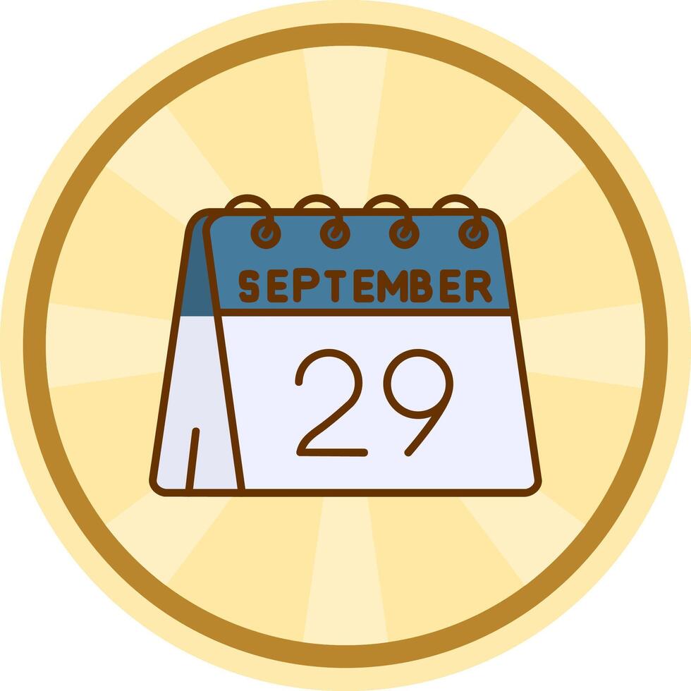 29: e av september komisk cirkel ikon vektor