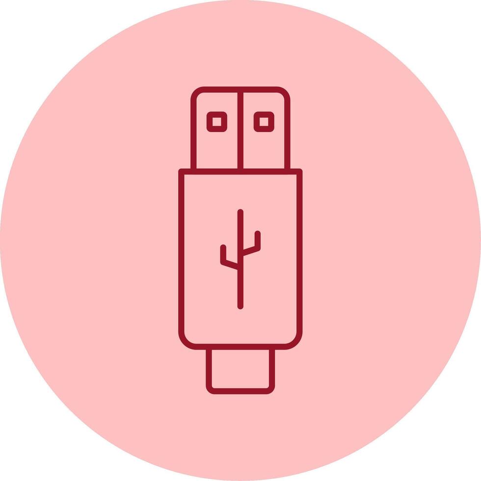 USB Linie Kreis Mehrfarbig Symbol vektor