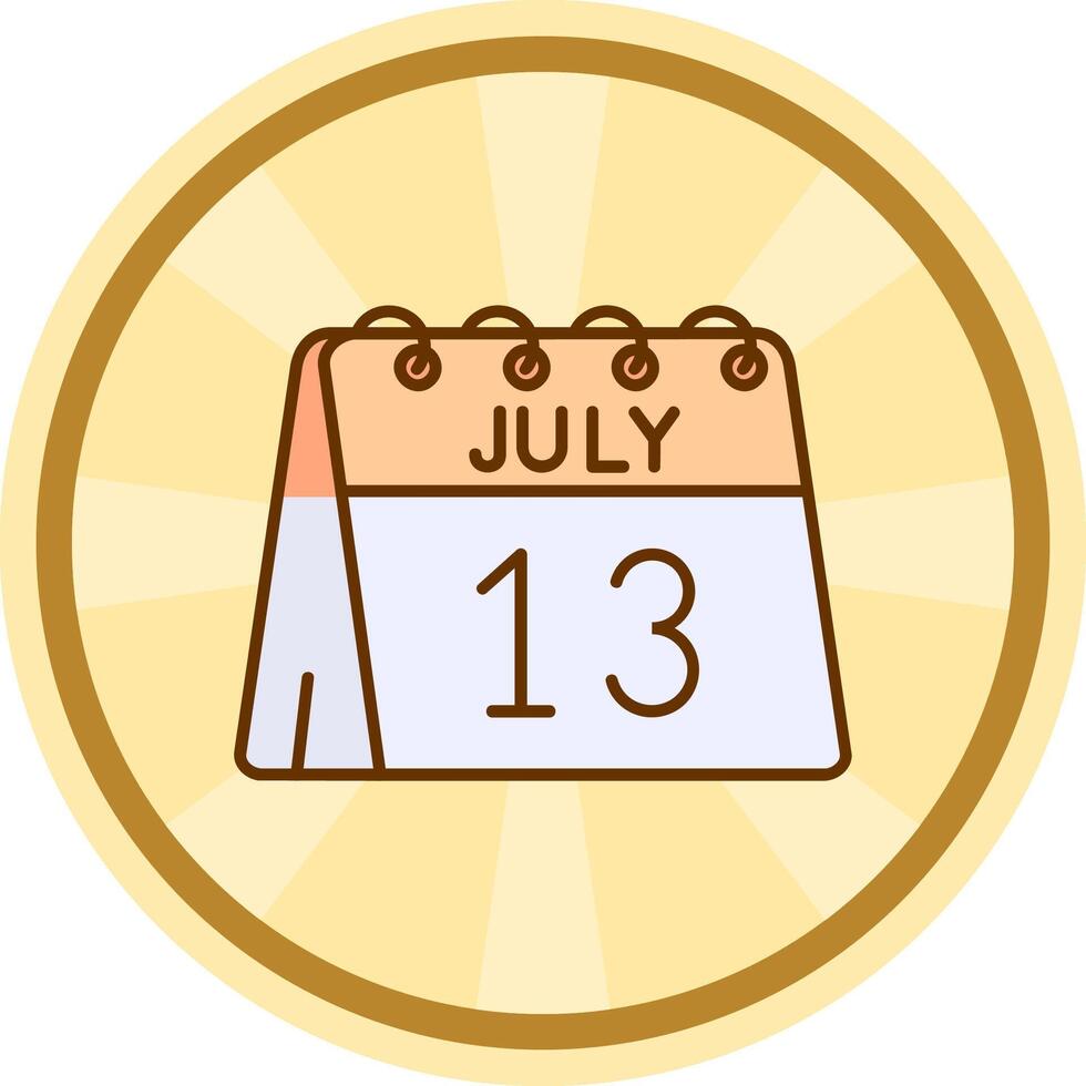 13 .. von Juli Comic Kreis Symbol vektor