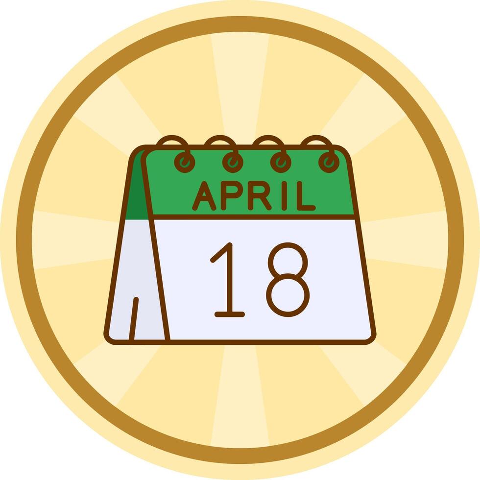 18: e av april komisk cirkel ikon vektor