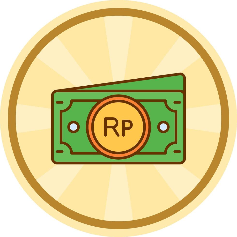 indonesisch Rupiah Comic Kreis Symbol vektor