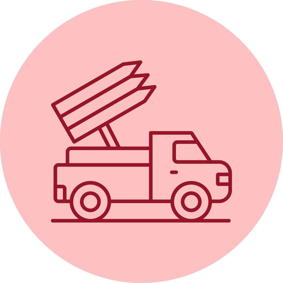 Rakete LKW Linie Kreis Mehrfarbig Symbol vektor