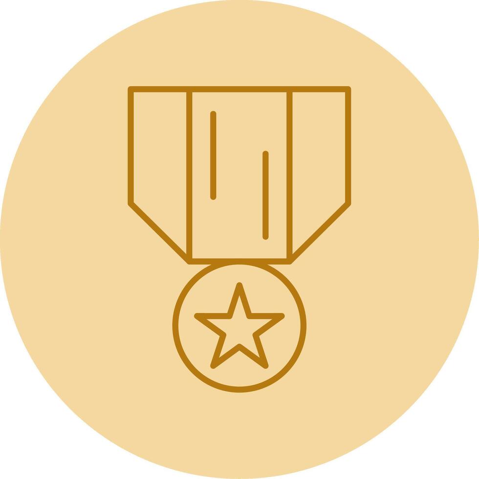 medalj av hedra linje cirkel Flerfärgad ikon vektor