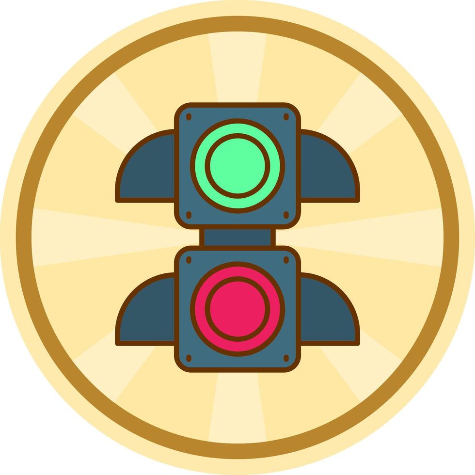 der Verkehr Licht Comic Kreis Symbol vektor