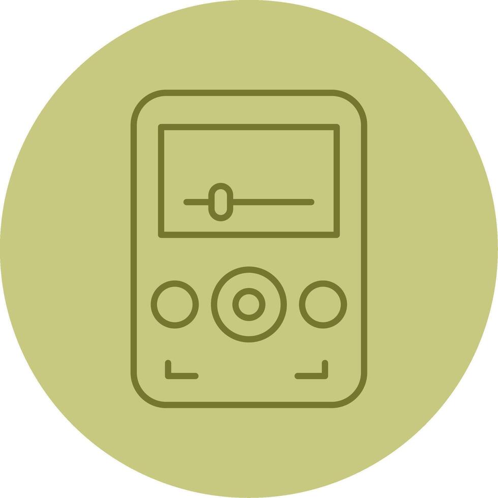audio spelare linje cirkel Flerfärgad ikon vektor