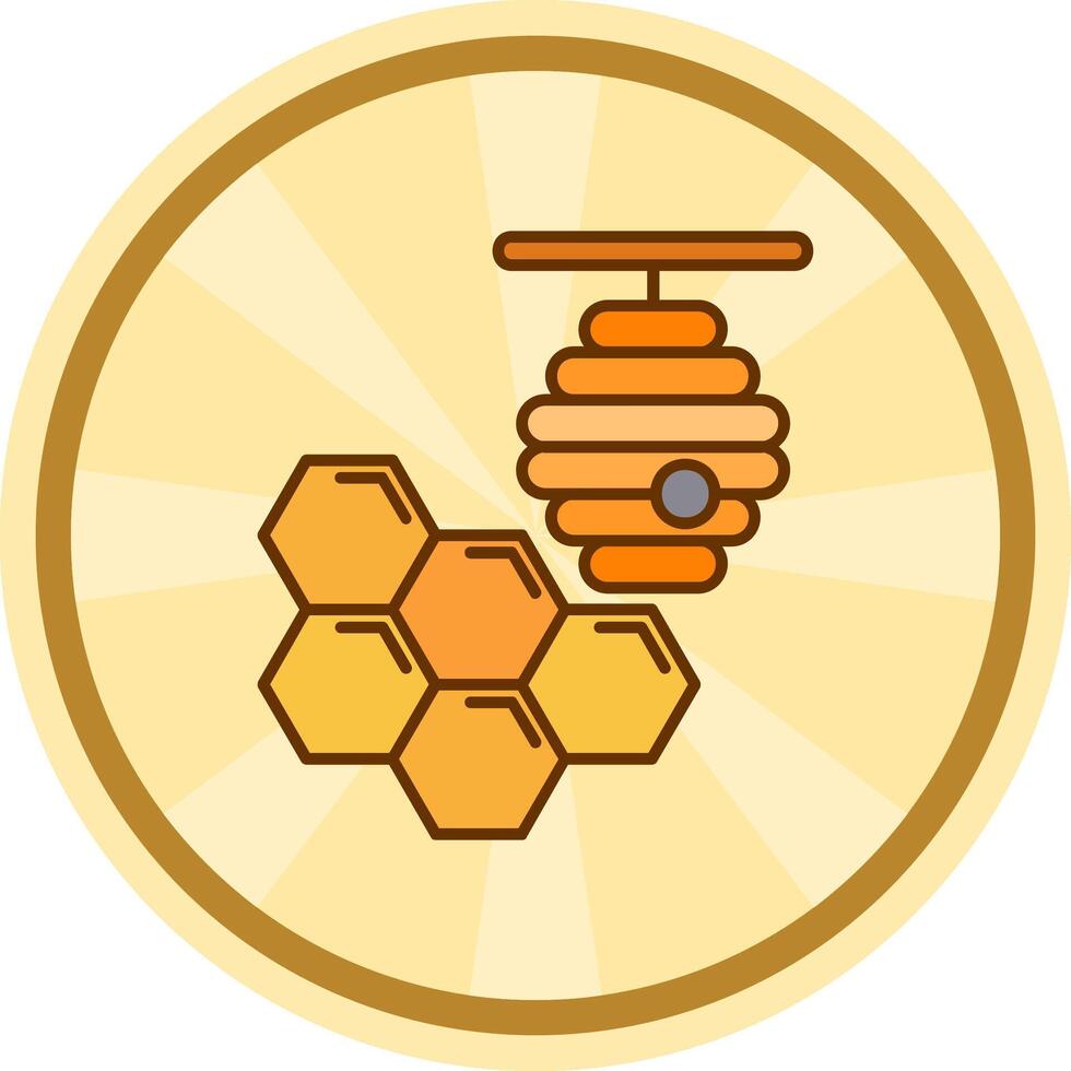 Bienenwabe Comic Kreis Symbol vektor