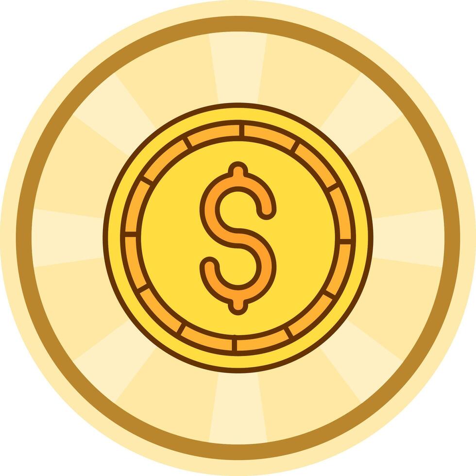 Dollar Münze Comic Kreis Symbol vektor