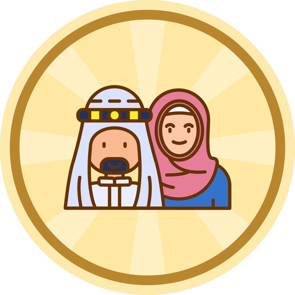 Muslim Comic Kreis Symbol vektor