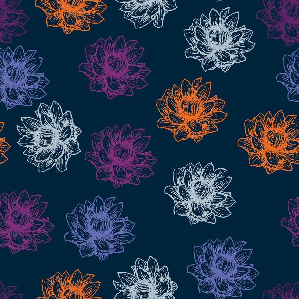 Blätter und Blumen. handgemalt Grafik. nahtlos Muster zum Stoff und Verpackung Design. vektor