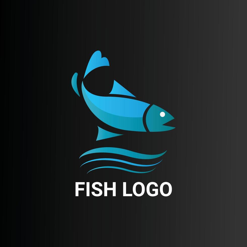 fisk logotyp design vektor