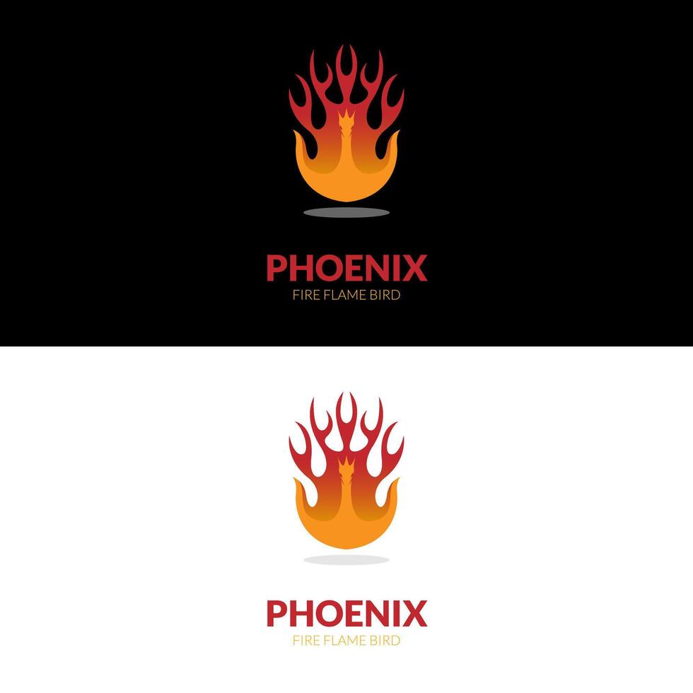 brand fågel Fenix fågel utsvängd i lutning röd Färg för andlig fågel bränna logotyp design vektor