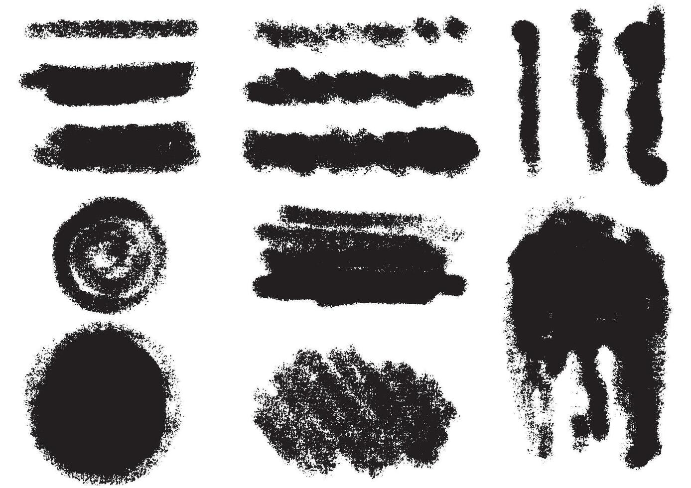 Sammlung von zufällig Hand gezeichnet kritzeln von Schlaganfall, Form, schwarz Stift Marker Formen Vektor einstellen