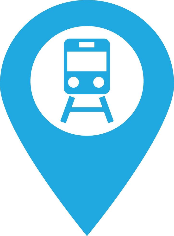 Eisenbahn Bahnhof Karte Zeiger Symbol isoliert auf Weiß Hintergrund . Karte Zeiger mit Zug Symbol Vektor