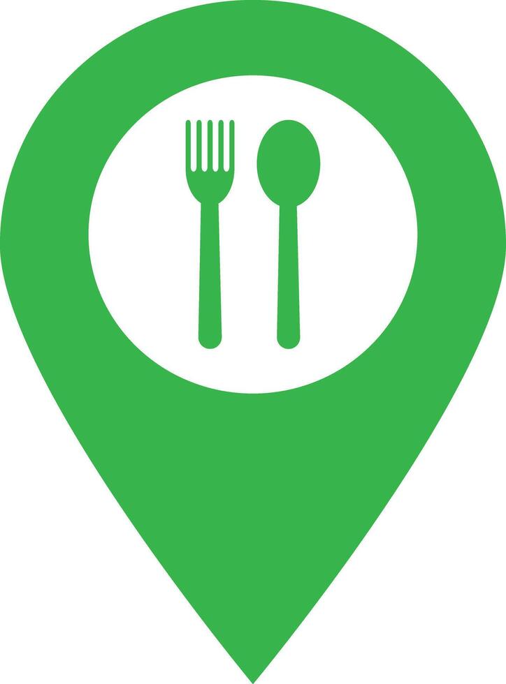 Karte Zeiger mit Restaurant Symbol . Cafe und Restaurants Ort Symbol Vektor