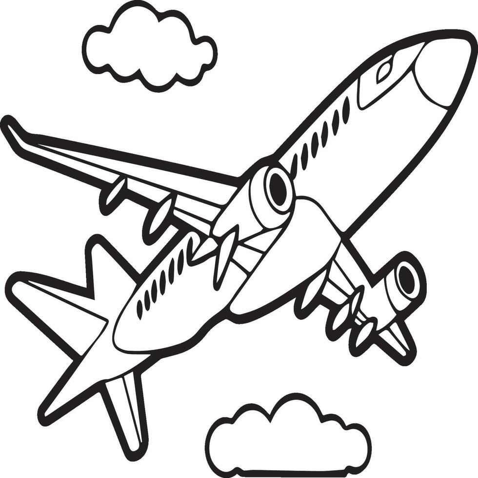 Flugzeug Färbung Seiten. Flugzeug Gliederung Illustration vektor