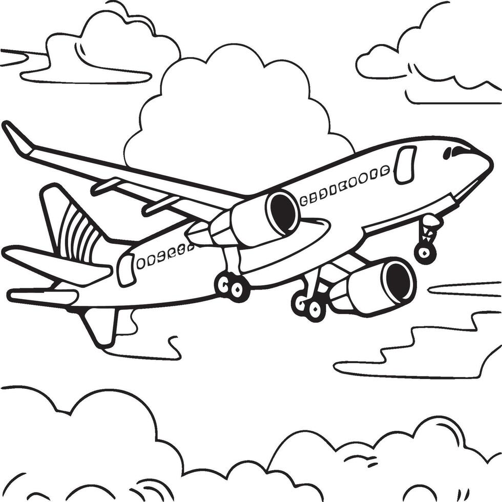 Flugzeug Färbung Seiten. Flugzeug Gliederung Illustration vektor