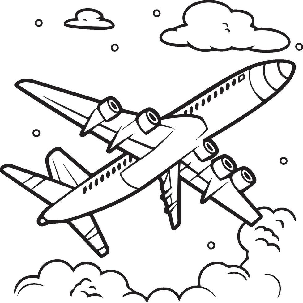 Flugzeug Färbung Seiten. Flugzeug Gliederung Illustration vektor