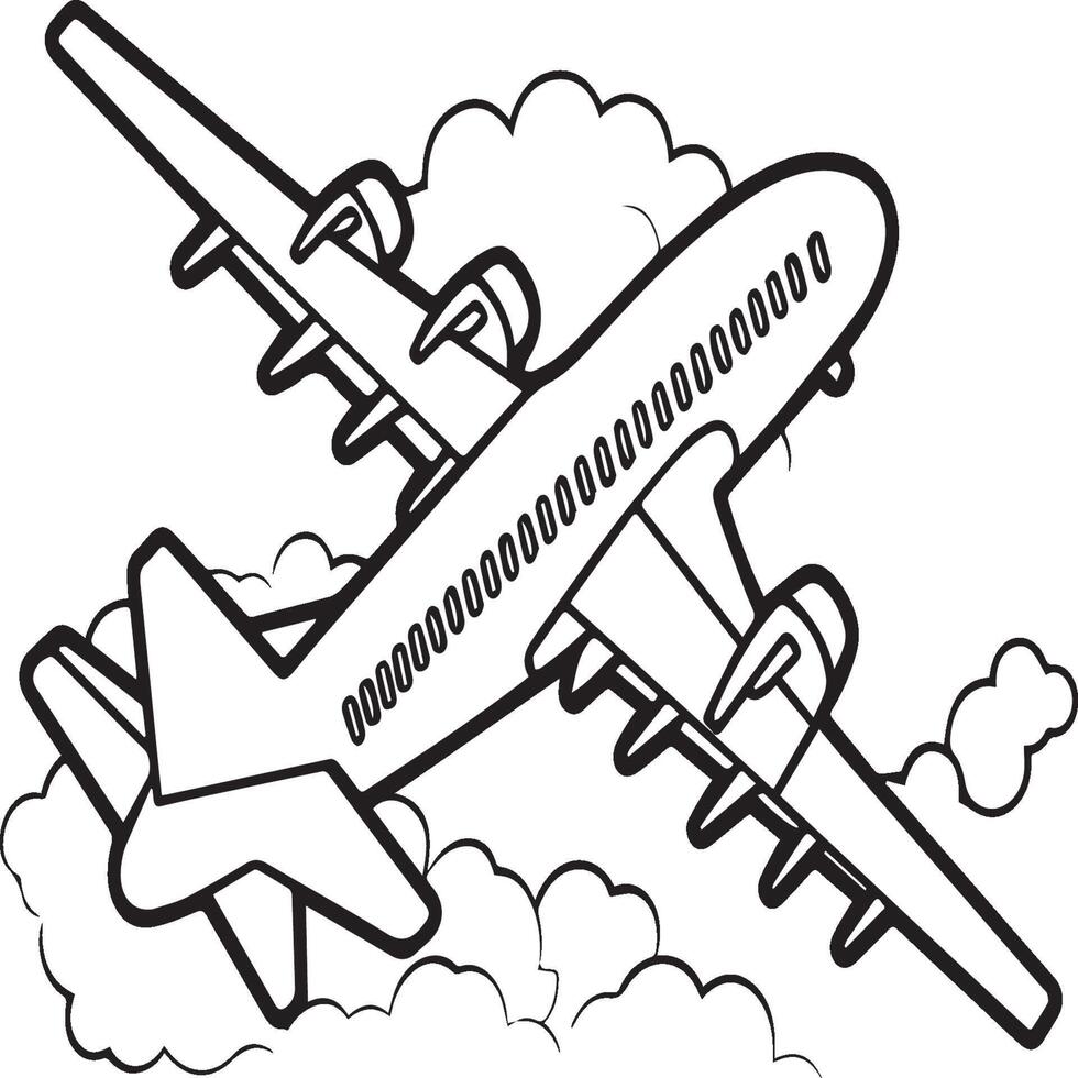 Flugzeug Färbung Seiten. Flugzeug Gliederung Illustration vektor