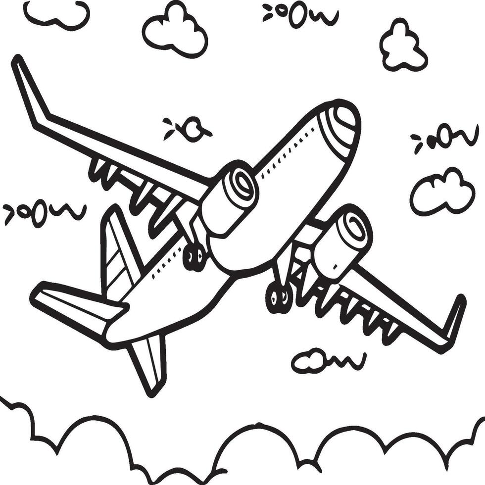 Flugzeug Färbung Seiten. Flugzeug Gliederung Illustration vektor